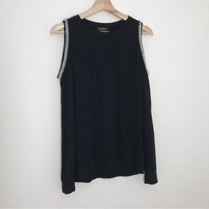 Lord & Taylor black cold shoulder sweater